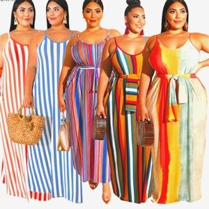 Orange& Brown striped Dress Size 3XL